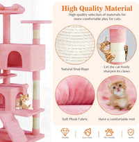 Cat Tree Tower for Indoor Cats – 54in Multi-Level with Scratching Posts & Condos