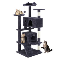Cat Tree for Indoor Cats – Multi-Level Cat Treehouse with Sisal Scratching Posts