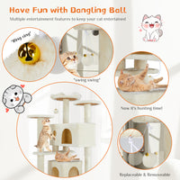 Cat Tree for Indoor Cats – Multi-Level Cat Treehouse with Sisal Scratching Posts