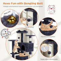 Cat Tree for Indoor Cats – Multi-Level Cat Treehouse with Sisal Scratching Posts