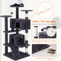 Cat Tree for Indoor Cats – Multi-Level Cat Treehouse with Sisal Scratching Posts