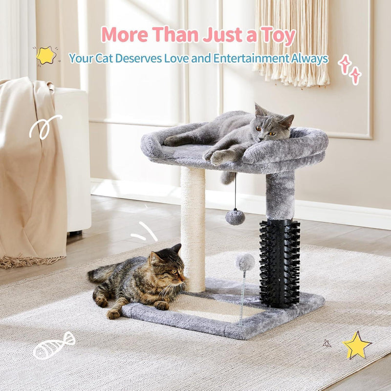 Cat Tree Tower for Small Cats & Kittens – 4-in-1 with Scratching Post