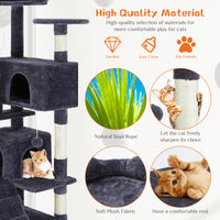 Cat Tree for Indoor Cats – Multi-Level Cat Treehouse with Sisal Scratching Posts