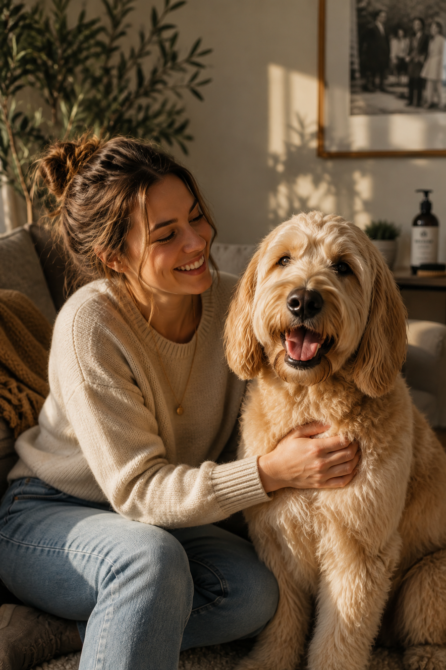 Warm lifestyle portrait from the Furbespoke studio