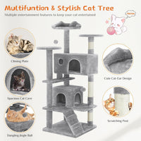 Cat Tree Tower for Indoor Cats – 54in Multi-Level with Scratching Posts & Condos