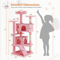 Cat Tree Tower for Indoor Cats – 54in Multi-Level with Scratching Posts & Condos