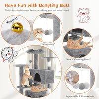 Cat Tree Tower for Indoor Cats – 54in Multi-Level with Scratching Posts & Condos