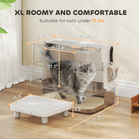 Stainless Steel Cat Litter Box – XL Enclosed with Scoop & Step