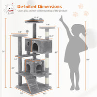 Cat Tree Tower for Indoor Cats – 54in Multi-Level with Scratching Posts & Condos
