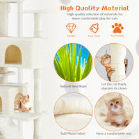 Cat Tree for Indoor Cats – Multi-Level Cat Treehouse with Sisal Scratching Posts