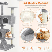 Cat Tree Tower for Indoor Cats – 54in Multi-Level with Scratching Posts & Condos