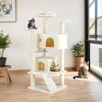 Cat Tree for Indoor Cats – Multi-Level Cat Treehouse with Sisal Scratching Posts