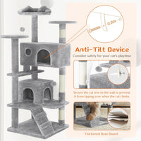 Cat Tree Tower for Indoor Cats – 54in Multi-Level with Scratching Posts & Condos