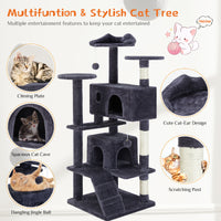 Cat Tree for Indoor Cats – Multi-Level Cat Treehouse with Sisal Scratching Posts