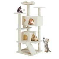 Cat Tree for Indoor Cats – Multi-Level Cat Treehouse with Sisal Scratching Posts